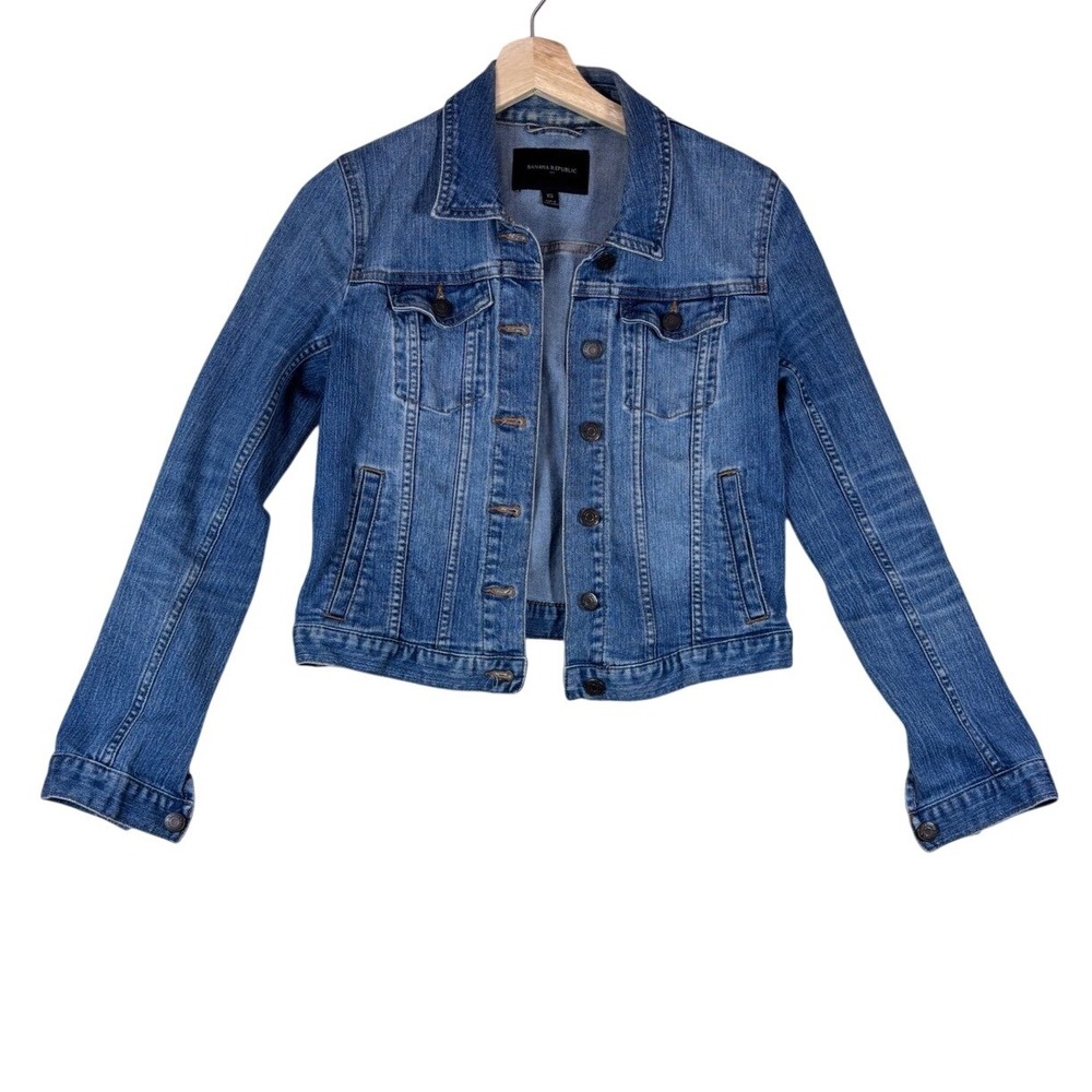Banana Republic Womens Medium Wash Denim Jean Jacket XS 256371 Y2K